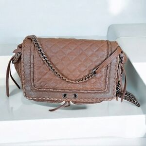 Zara woman crossbody leather bag shoulder bag leather brown purse
